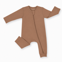 Toffee Brown Bambusový Overal a Dupačky na Zips